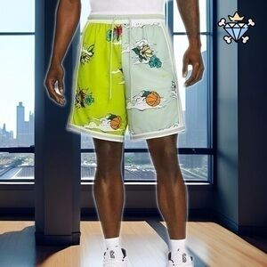 NIKE DRI-FIT DNA+ GREEN SEAFOAM TROPICAL PRINT BASKETBALL SHORTS SIZE MEDIUM